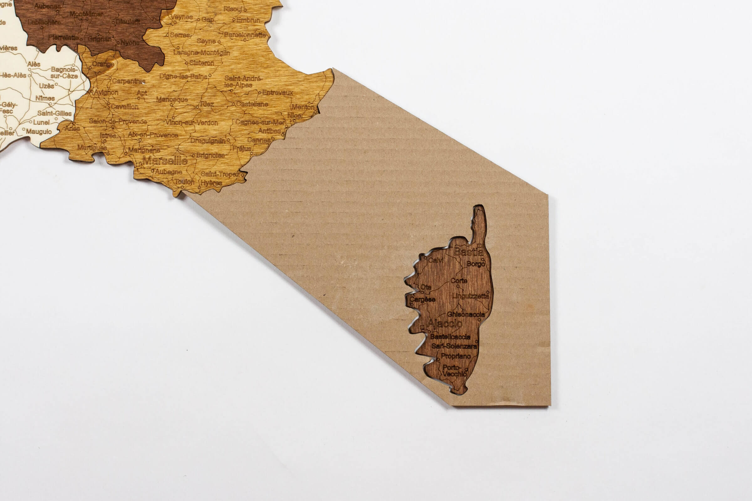 Wooden Map of France - 68travel