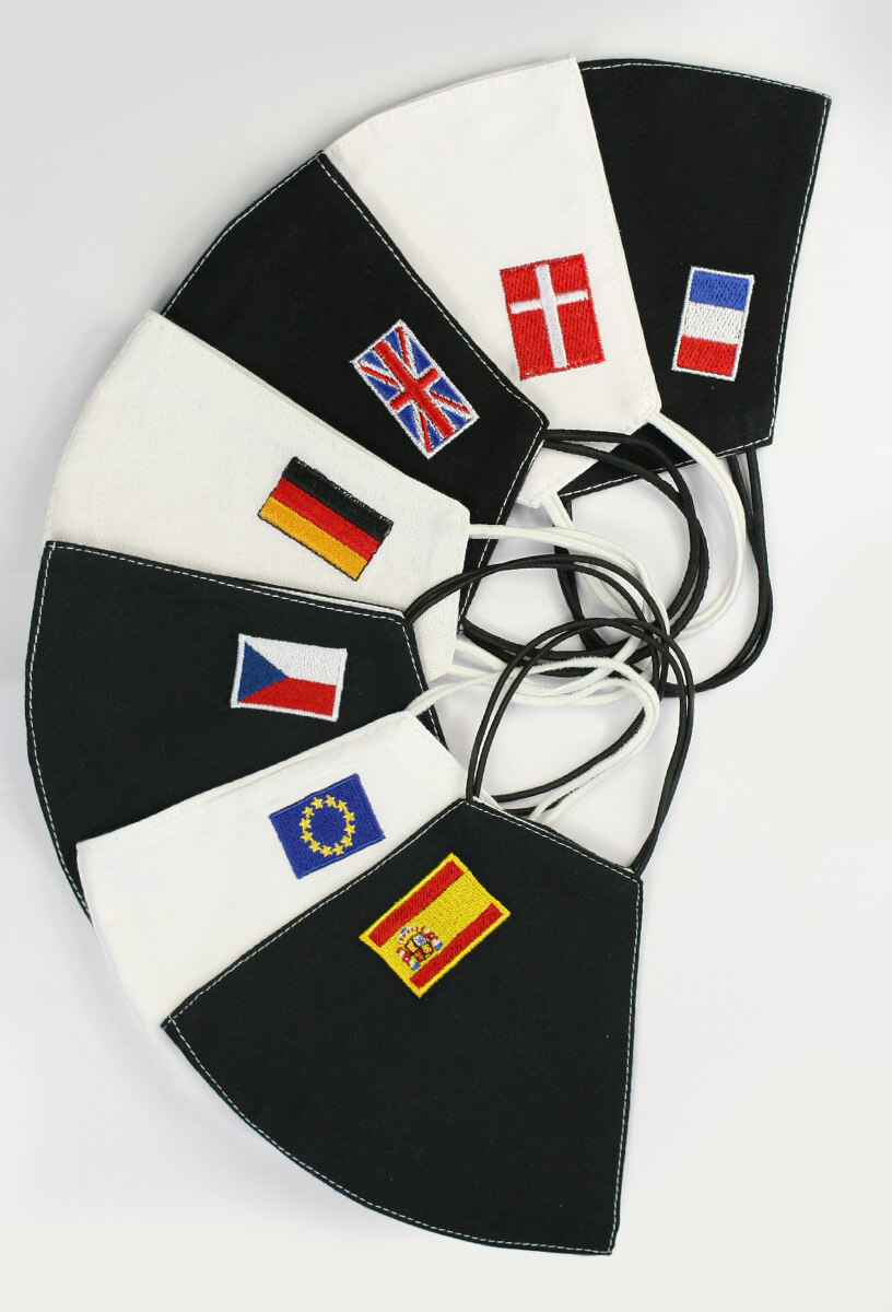 Face Mask with an Embroidered Country Flag