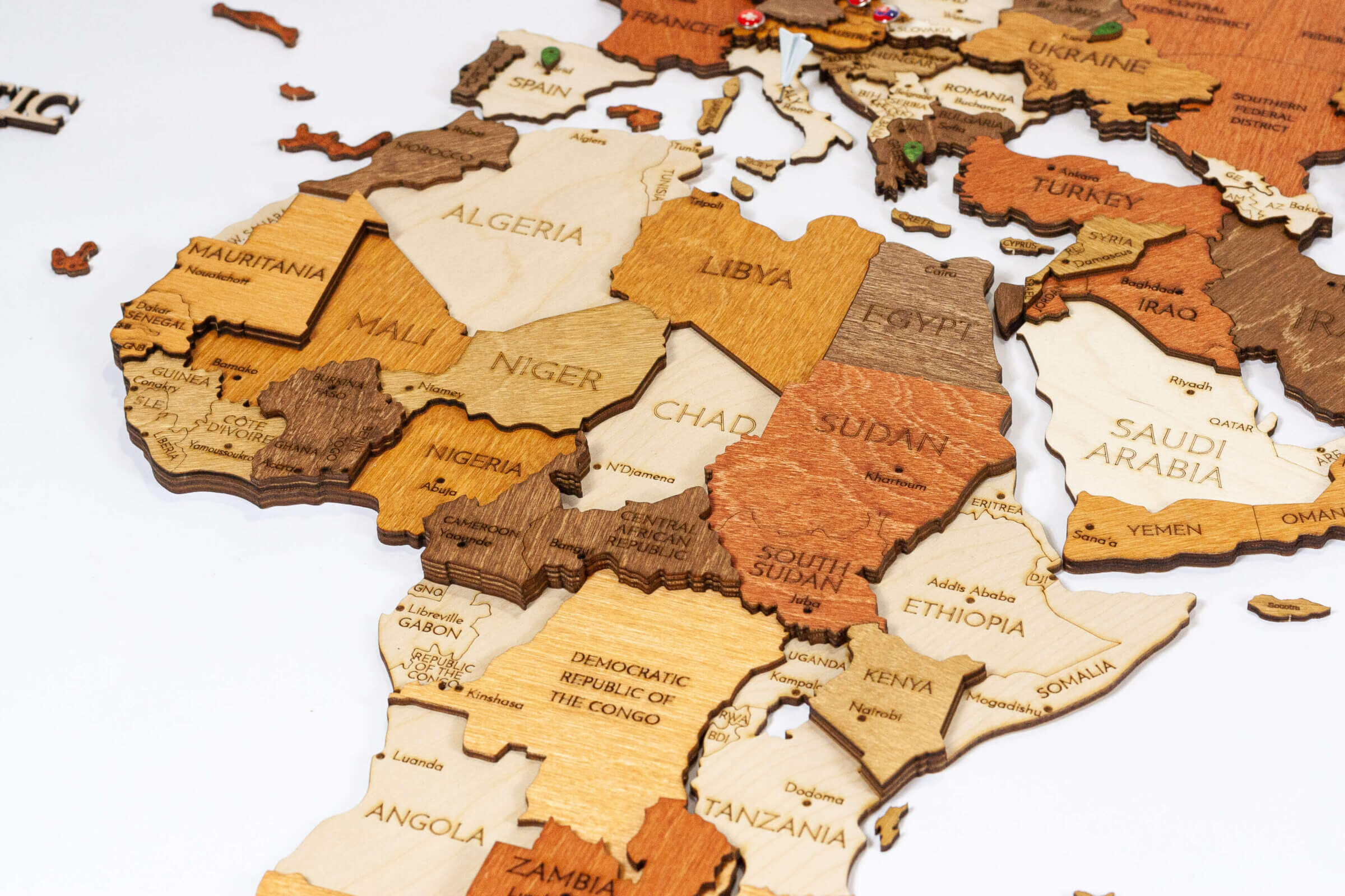 Original WORLD Puzzle Holzteile Weltkarte 
