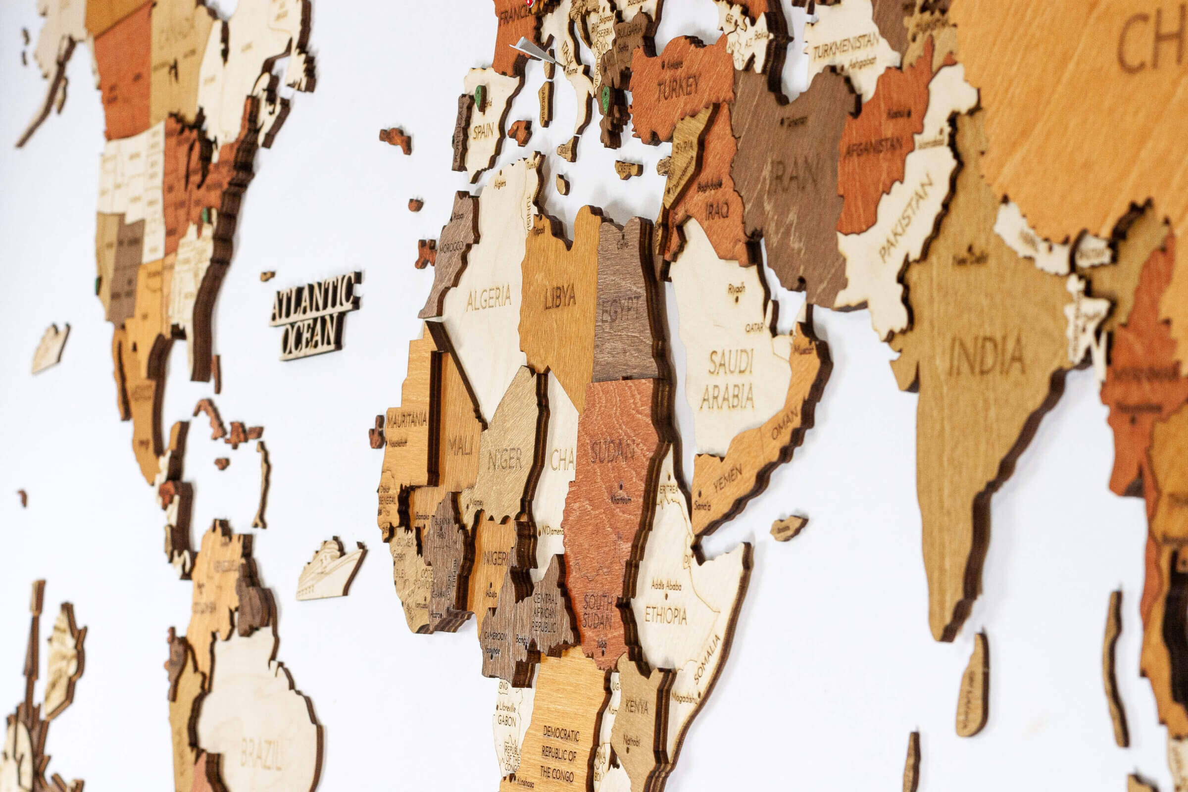 3D Wall Wooden World Map – Puralty
