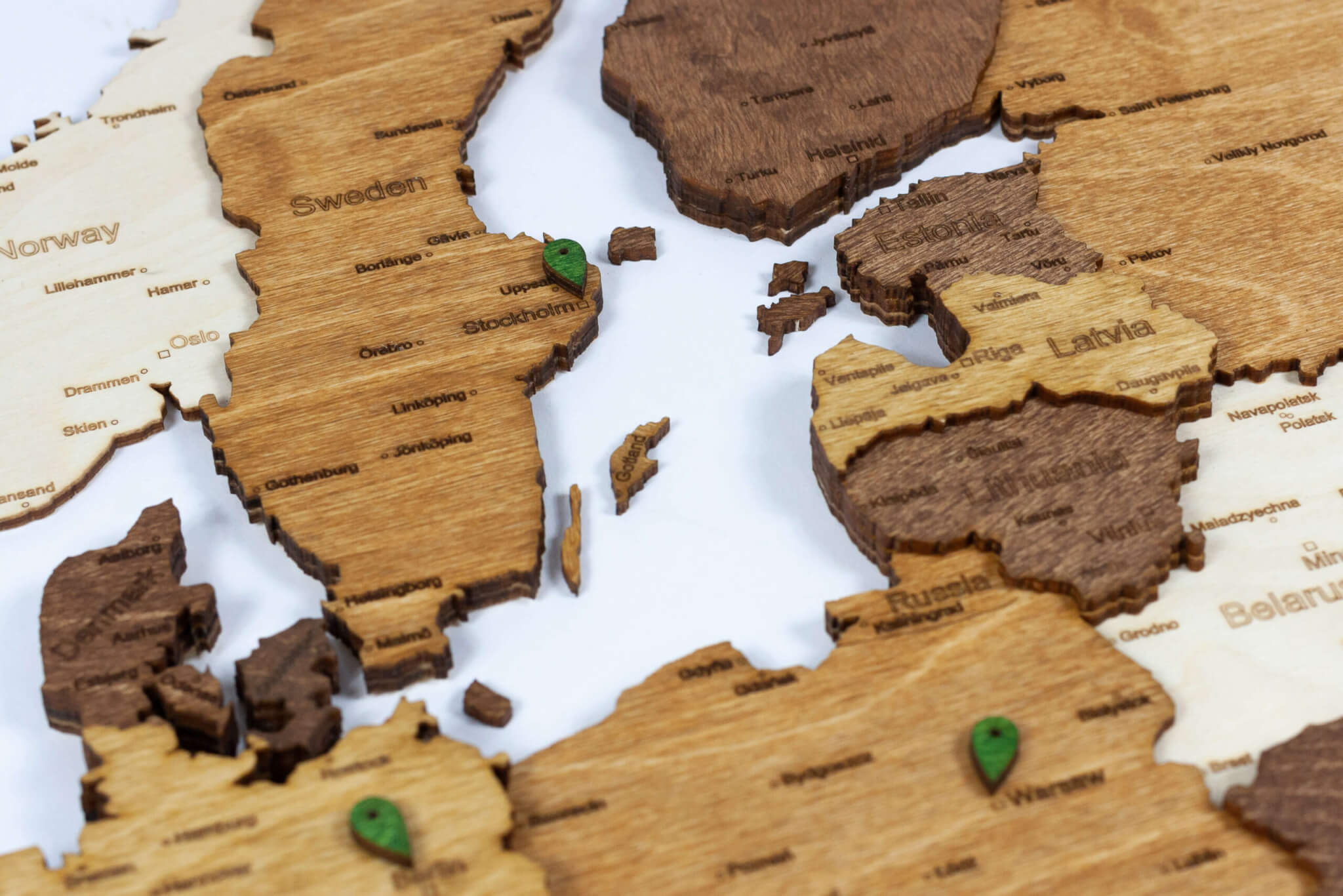 3D Wooden Wall Map of Europe - 68travel