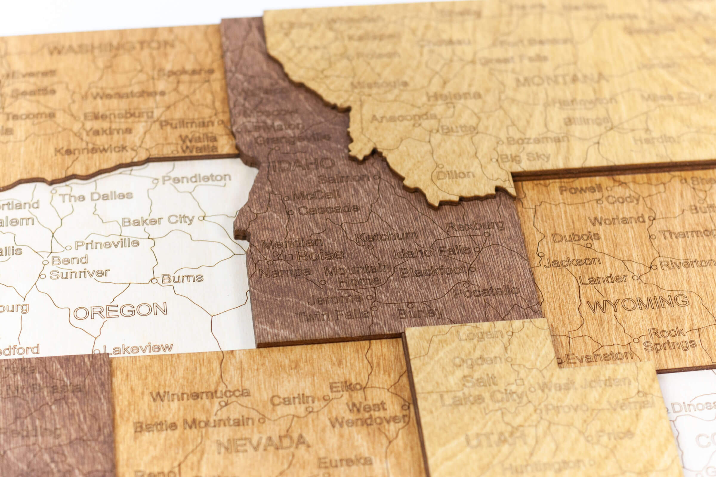 3D USA Wooden Map - 68travel