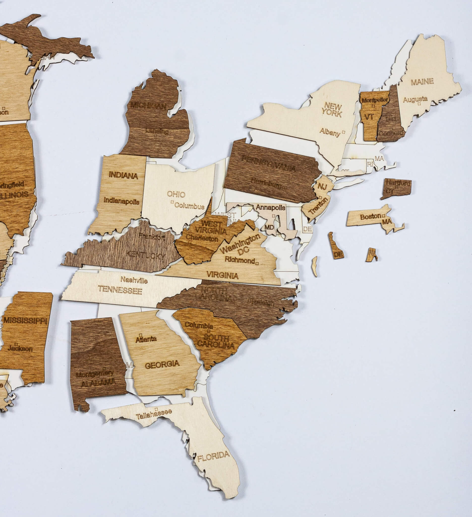 USA Wooden Map Puzzle - 68travel